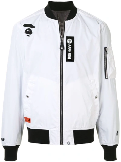 Aape By A Bathing Ape Classic Bomber Jacket In White