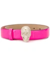 Philipp Plein Crystal Skull Belt In Pink