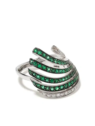 Brumani 18kt White Gold Buriti Emerald And Diamond Ring