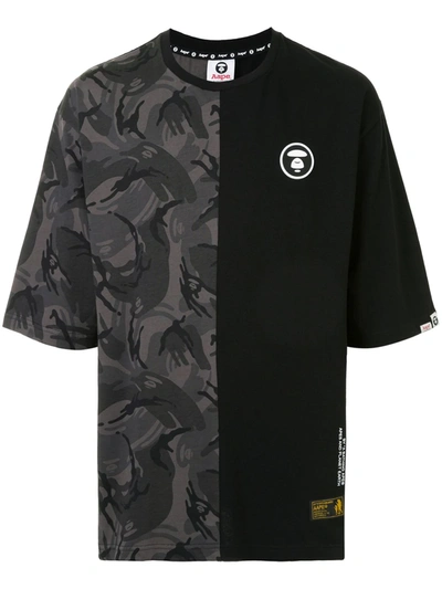 Aape By A Bathing Ape Contrast Panel T-shirt In Black