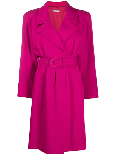 Pre-owned Saint Laurent Notched Collar Dress In Pink