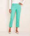 Ann Taylor The Petite Cotton Crop Pant - Curvy Fit In Crystal Green