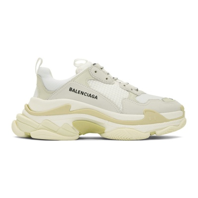 Balenciaga Triple S Clear Sole Logo-embroidered Leather, Nubuck And Mesh Sneakers In White