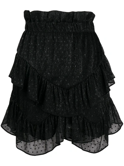 Iro Ruffle Embroidered Skirt In Black