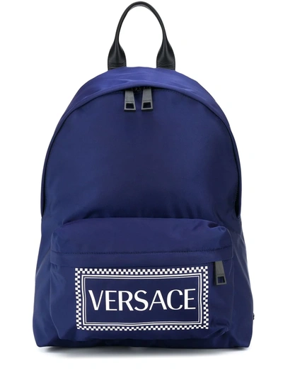 Versace Blue Polyester Backpack