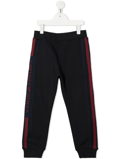 Emporio Armani Kids' Logo-stripe Appliqué Track Pants In Blue