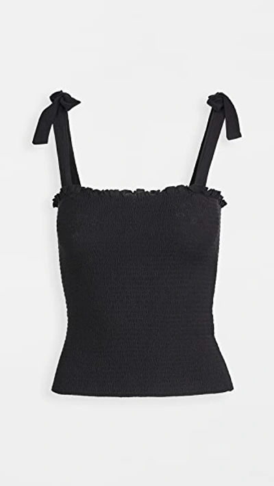 Nation Ltd April Smocked Tank In Jet Black