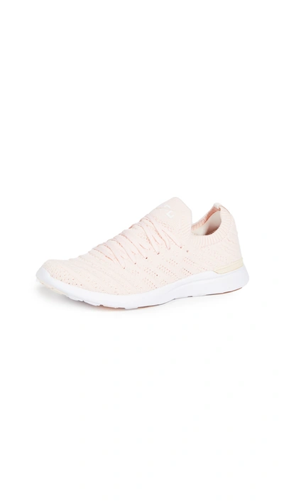 Apl Athletic Propulsion Labs Techloom Wave Sneakers In Nude/white