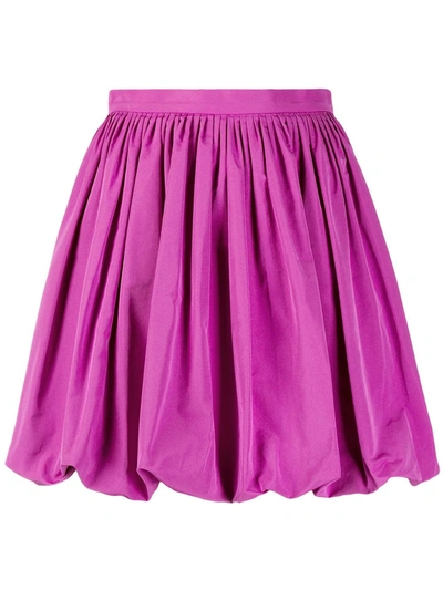Valentino Pleated Bubble Hem Skirt In Purple