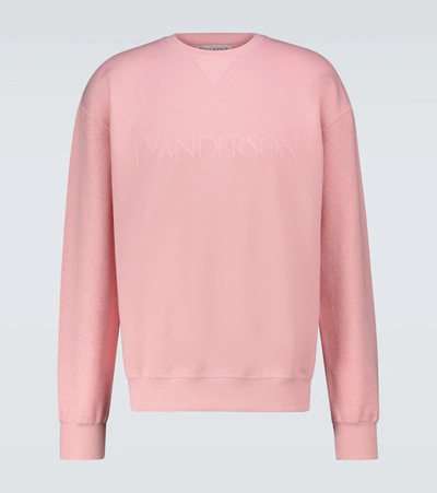 Jw Anderson Sweatshirt With Reversed Sleeves In Pink