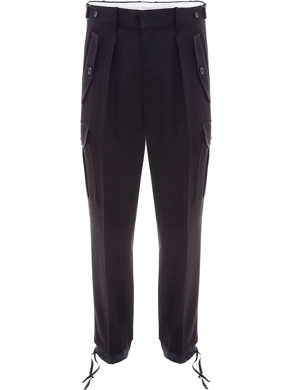 Jw Anderson Double-hem Cargo Trousers In Black | ModeSens