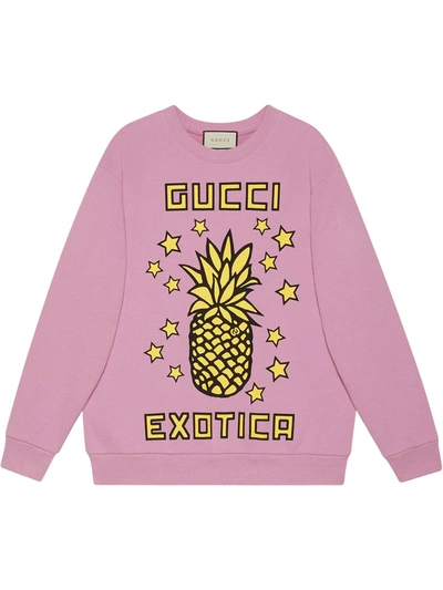 Gucci Pineapple Print Sweatshirt In Purple