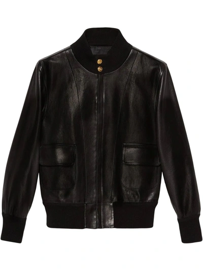 Gucci Stand-up Collar Bomber Jacket In Black