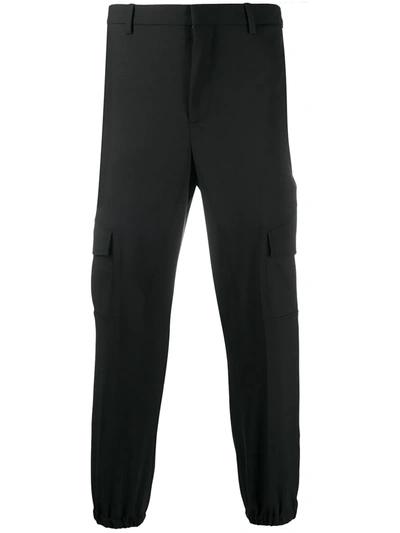 Neil Barrett Gathered-ankle Tailored Trousers In Black