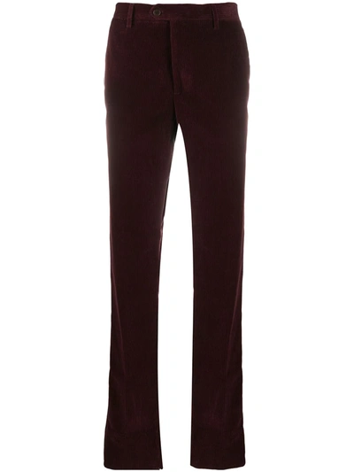 Etro Corduroy Straight-leg Trousers In Red