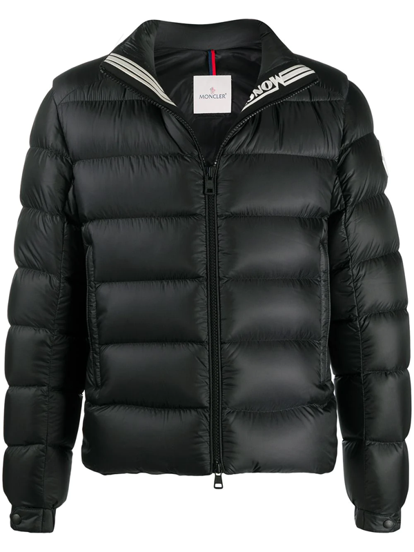 Moncler Logo Patch Quilted Jacket In Black | ModeSens