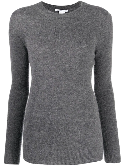 Agnona Textured Fine-knit Jumper In Grey