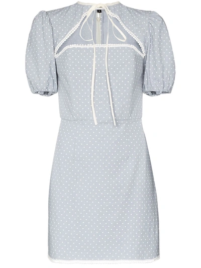Masterpeace Blue Polka Dot Cutout Mini Dress