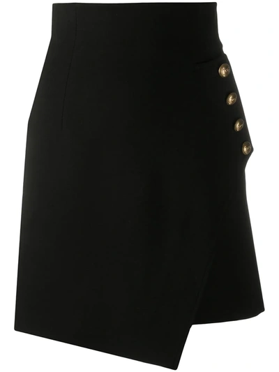 Pinko Asymmetric Fitted Skirt In Black