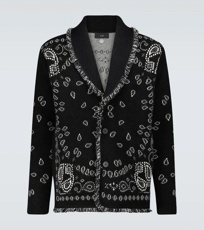 Alanui Bandana Jacquard Cardigan In Black