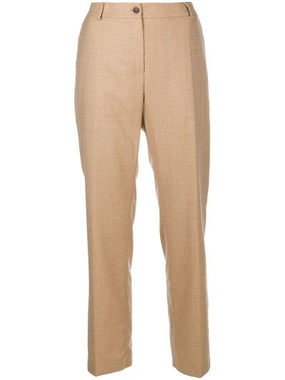 Agnona High-rise Tailored Trousers In Brown