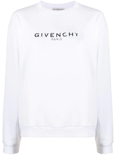 Givenchy 仿旧效果logo印花套头衫 In White