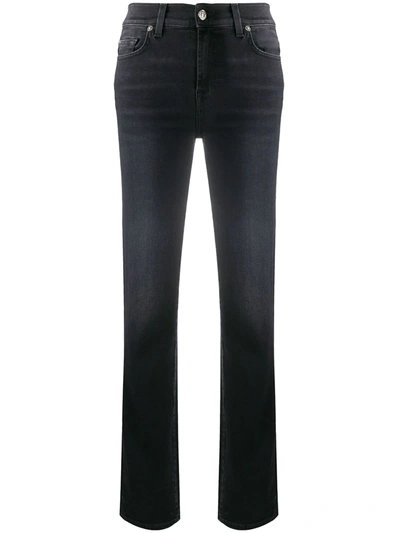 7 For All Mankind Straight Leg Jeans In Black
