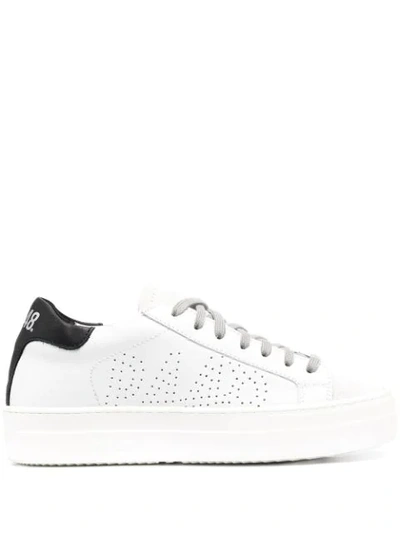P448 30mm Thea Leather & Suede Trainers In White & Twister Python