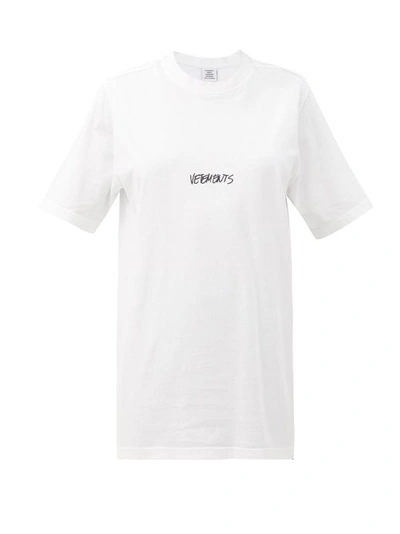 Vetements Logo Oversized Cotton T-shirt In White