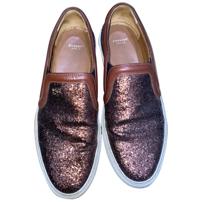Pre-owned Givenchy Glitter Flats In Brown