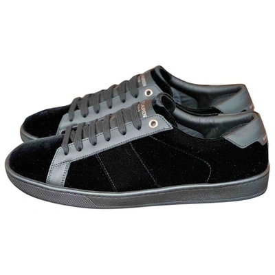 Pre-owned Saint Laurent Sl/01 Cloth Low Trainers In Black