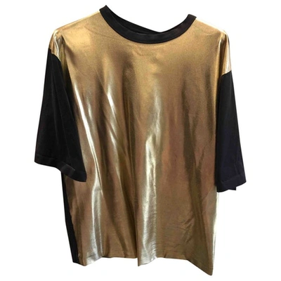 Pre-owned Fausto Puglisi Gold Cotton Top
