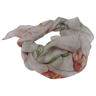 Pre-owned Dolce & Gabbana Silk Neckerchief In Beige