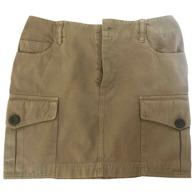 Pre-owned Comptoir Des Cotonniers Mini Skirt In Khaki