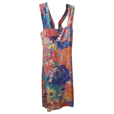 Pre-owned Versace Jeans Silk Maxi Dress In Multicolour