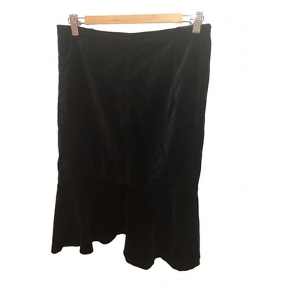 Pre-owned Max Mara Velvet Mid-length Skirt In Black