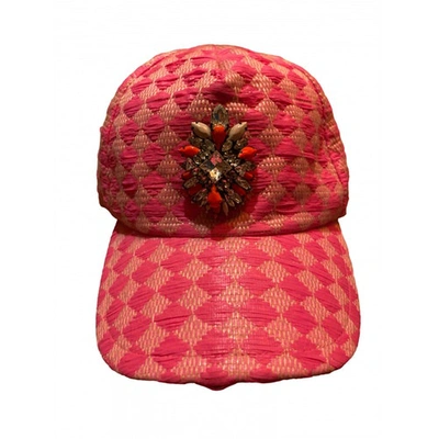 Pre-owned Shourouk Pink Linen Hat
