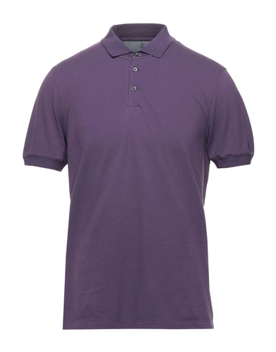 Brunello Cucinelli Polo Shirts In Purple
