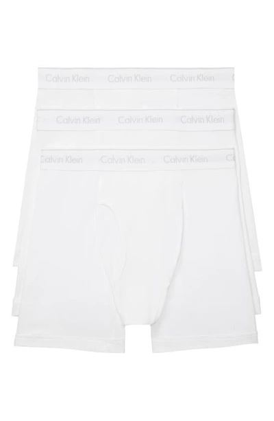 Calvin Klein Men's 3-pack Cotton Classics Boxer Briefs Underwear In White