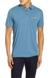 Ted Baker Tortila Slim Fit Tipped Pocket Polo In Light Blue