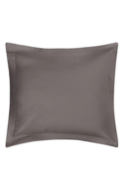 Matouk Alba 600 Thread Count Quilted Euro Sham In Charcoal