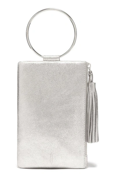 Thacker Nolita Ring Handle Leather Clutch In Silver