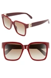 Givenchy 53mm Square Sunglasses In Opal Burgandy/ Brown Gradient