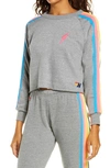 Aviator Nation Bolt Crop Sweatshirt In Heather Neon Orange