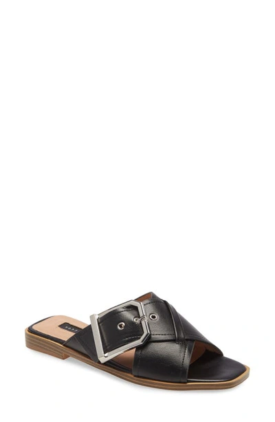 Topshop Porto Buckle Slide Sandal In Black