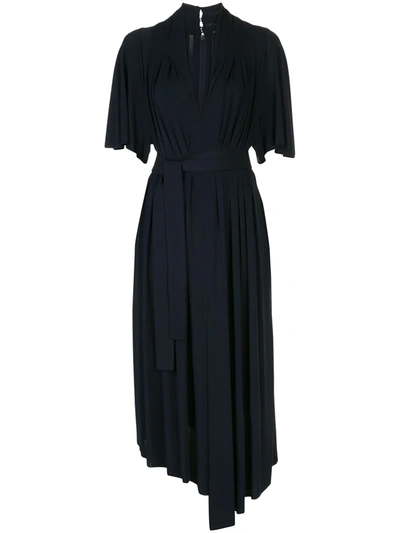 Adam Lippes Asymmetric Jersey Dress In Blue