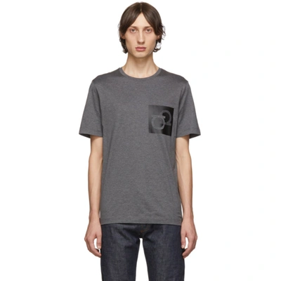Ferragamo Men's Gancini Patch T-shirt In Grey