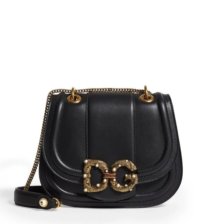 Dolce & Gabbana Leather Amore Bag In Nero