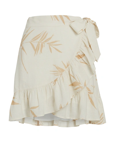 Rails Etienne Printed Mini Wrap Skirt In Ivory/beige