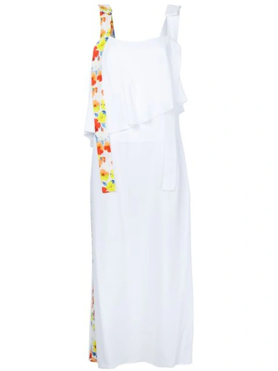 Msgm Sleeveless Popover Midi Dress, White